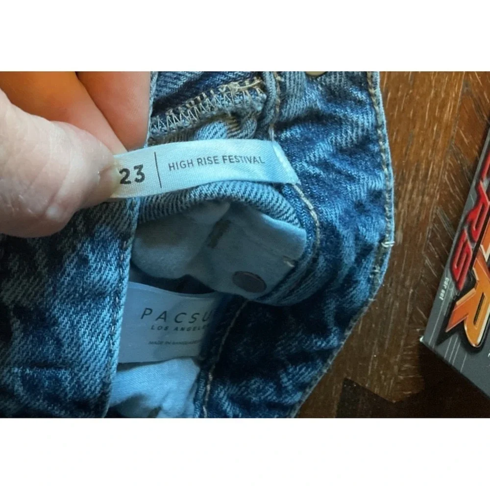 PacSun High Rise Festival Light Wash Denim Shorts Size 23 T55-17‎